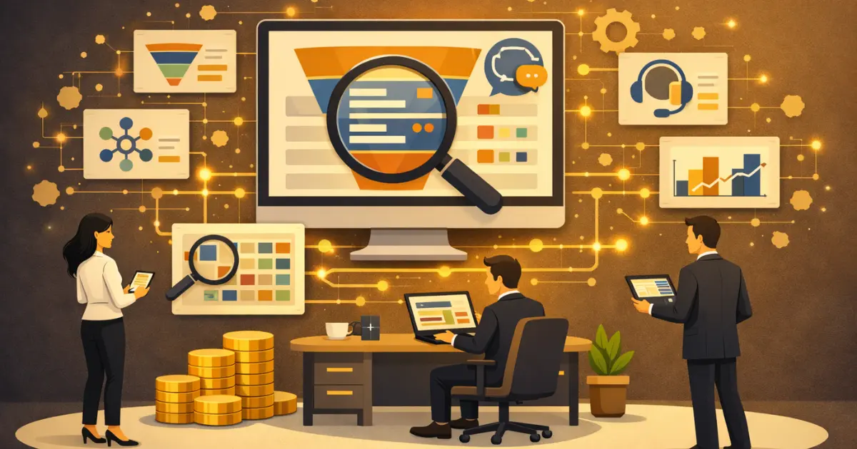 B2B keyword research dashboard with difficulty scores, search volume, and buyer journey keyword mapping