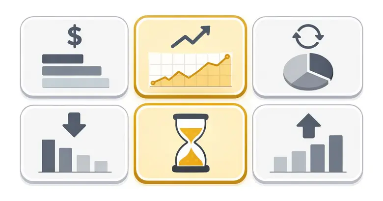 SaaS marketing metrics dashboard showing six essential KPIs including CAC LTV and MRR