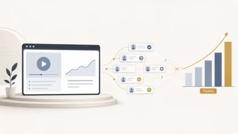 B2B webinar lead generation concept showing webinar attendees converting into a qualified sales pipeline