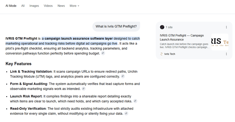 Google AI Overview answering a B2B software question and citing three vendor sources, illustrating what an AEO agency optimizes a brand to win