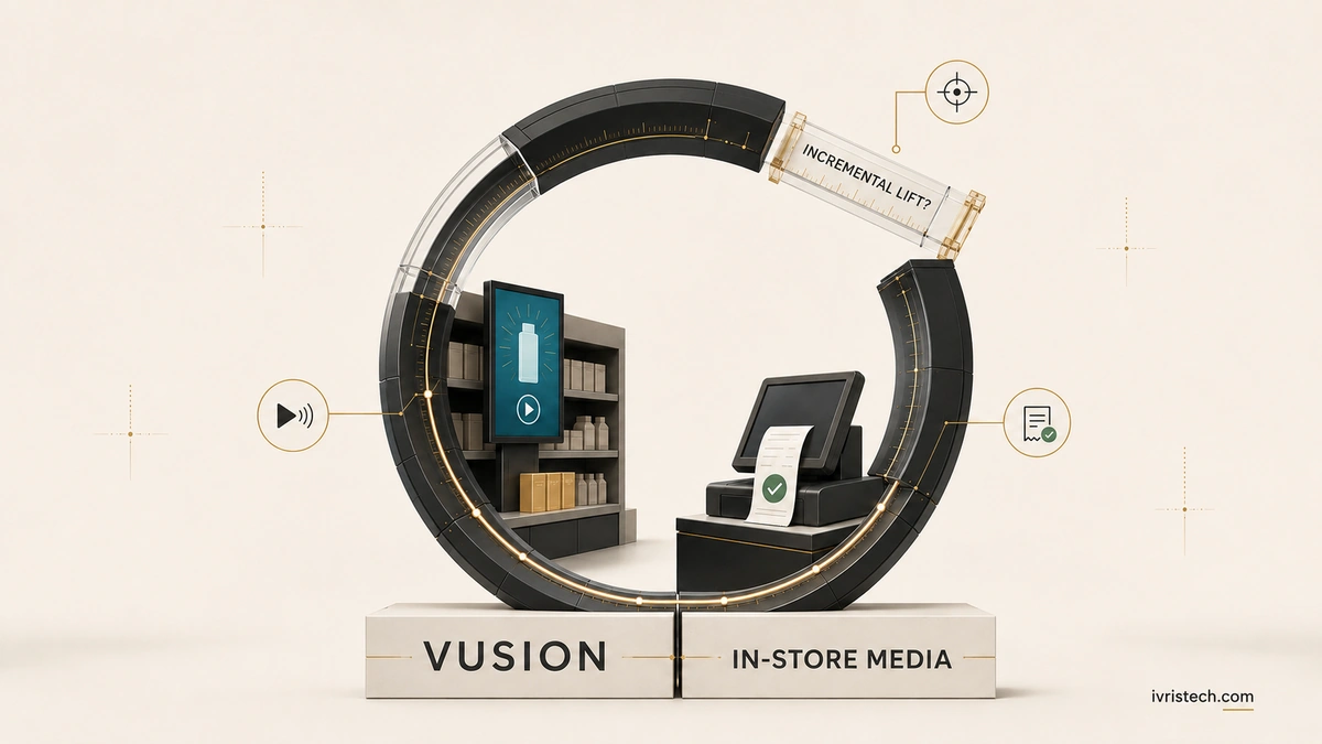 Vusion and In-Store Media form an almost closed retail-media measurement loop, with incremental lift still unresolved.