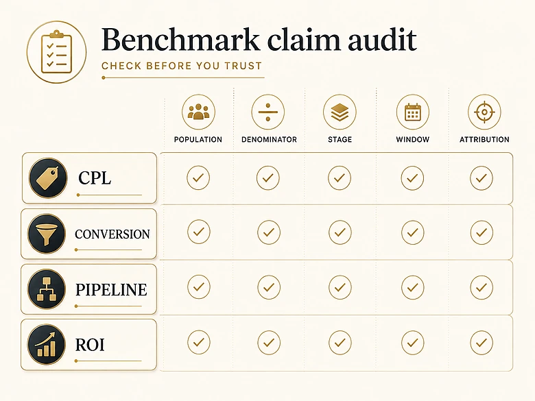 Audit of B2B content syndication CPL, conversion, pipeline and ROI claims with missing denominator checks