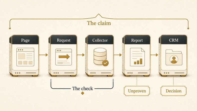 Tracking validation: a narrow green check lighting a much wider claim about whether measurement works